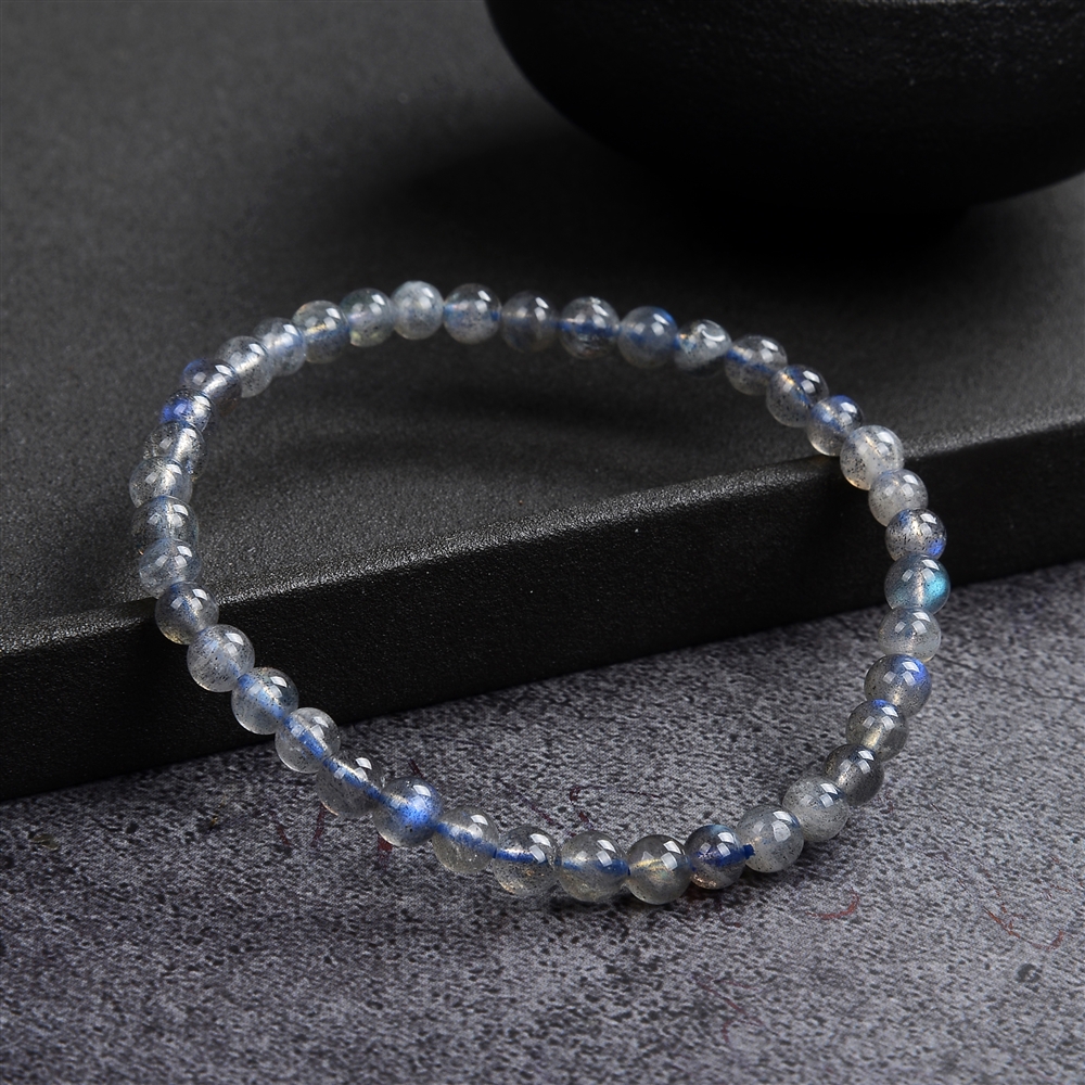 Bracelet, labradorite (foncée), 05mm boules