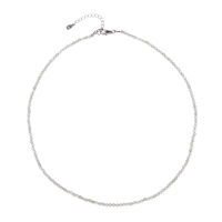 Bracelet Labradorite (dark), beads (3mm) faceted, rhodium plated, extension chain