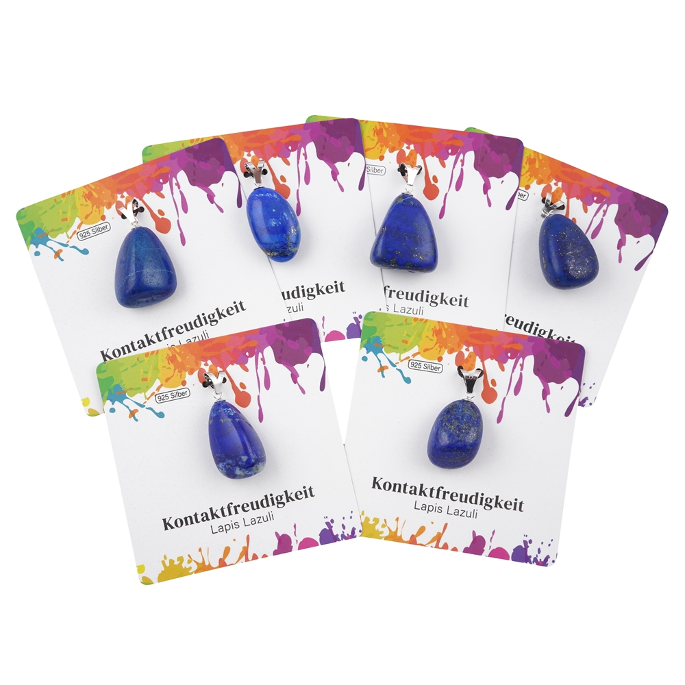Pendentif Lapis-lazuli A, Pierre roulée grande, rhodié | Marco Schreier