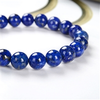 Bracelet, Lapis Lazuli, 10-11mm beads