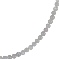 Collana in pietra di luna, perline (4 mm), rodiato, catena di prolungamento