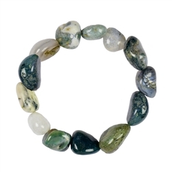 0611450021 Bracelet, Moss Agate, 18 - 22mm nuggets | wholesaler gems & healing stones