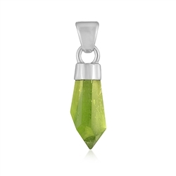 0612125614 Peridote pendant, 2.5 - 3.0 cm, platinum plated | gems, healing stones & jewelry