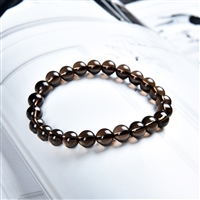 Bracelet, Smoky Quartz, 08mm beads