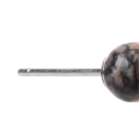 Perno auricolare in rodonite, sfera, 4 mm
