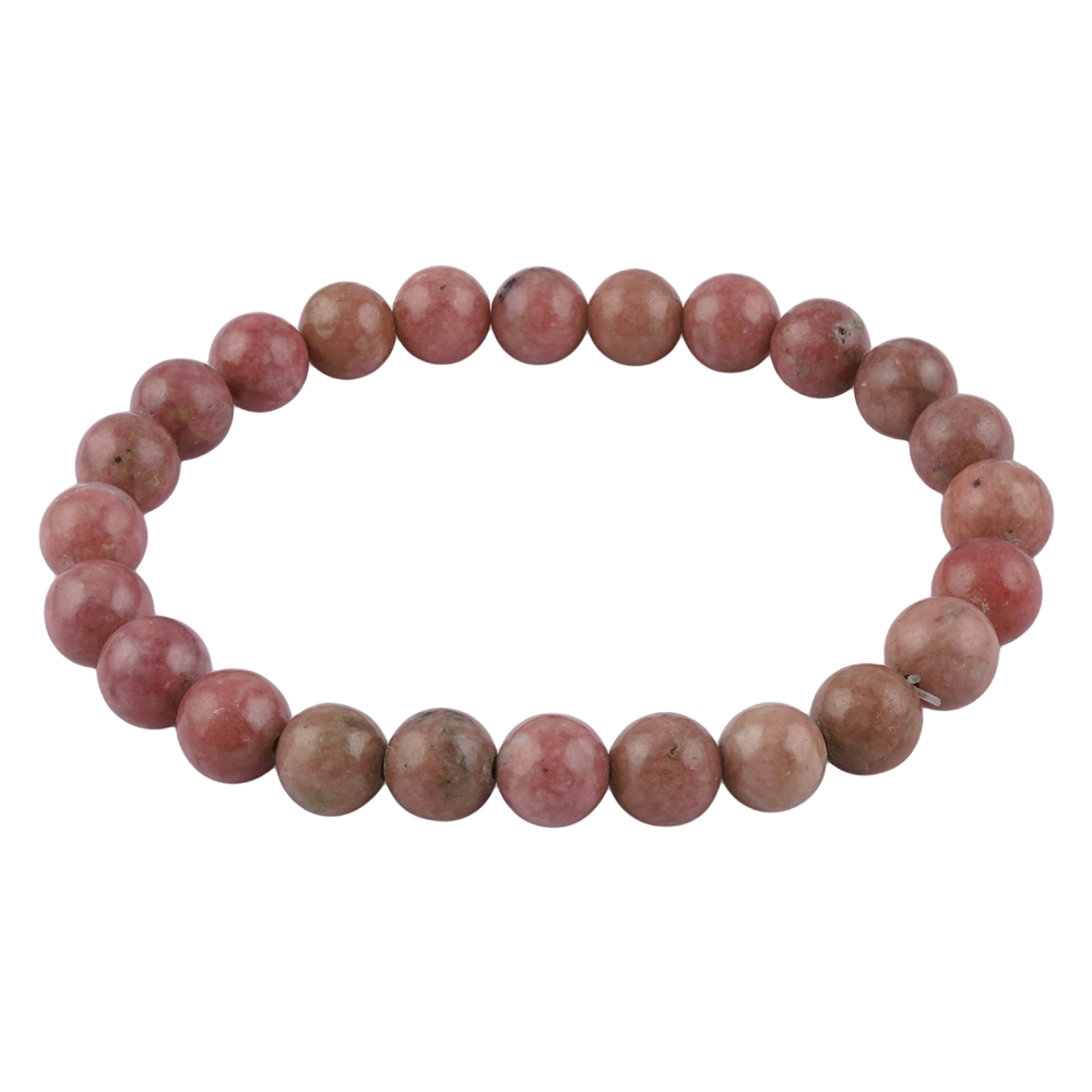 Bracelet, Rhodonite, 08mm beads