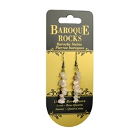 Earrings Baroque Classic Rose Quartz "Love", 1 row