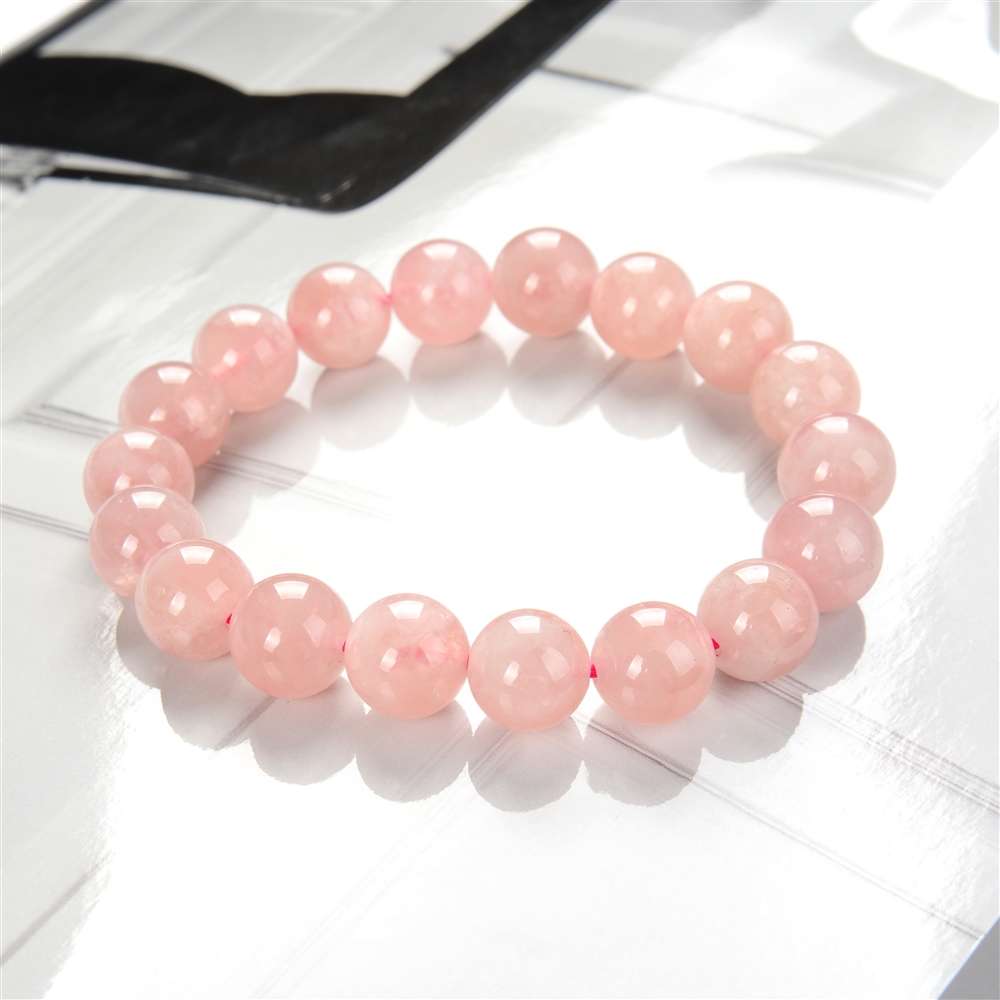 Bracciale, quarzo rosa extra, perline da 08 mm