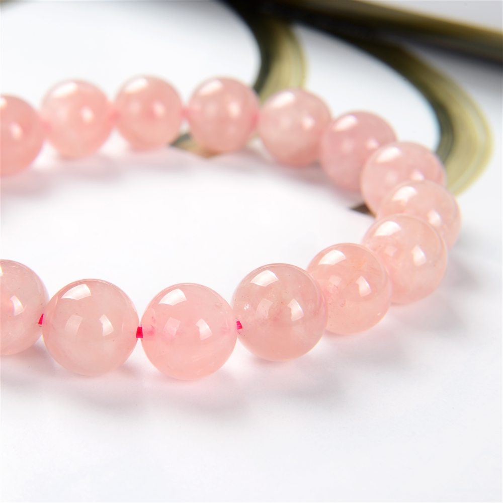 Bracciale, quarzo rosa extra, perline da 08 mm