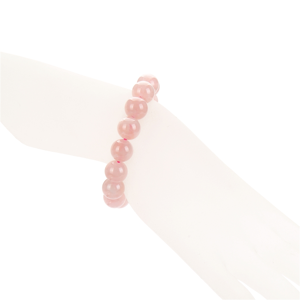 Bracelet, Quartz rose extra, 08mm boules