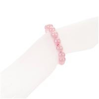 Pulsera, Cuarzo rosa extra, cuentas 11-12mm