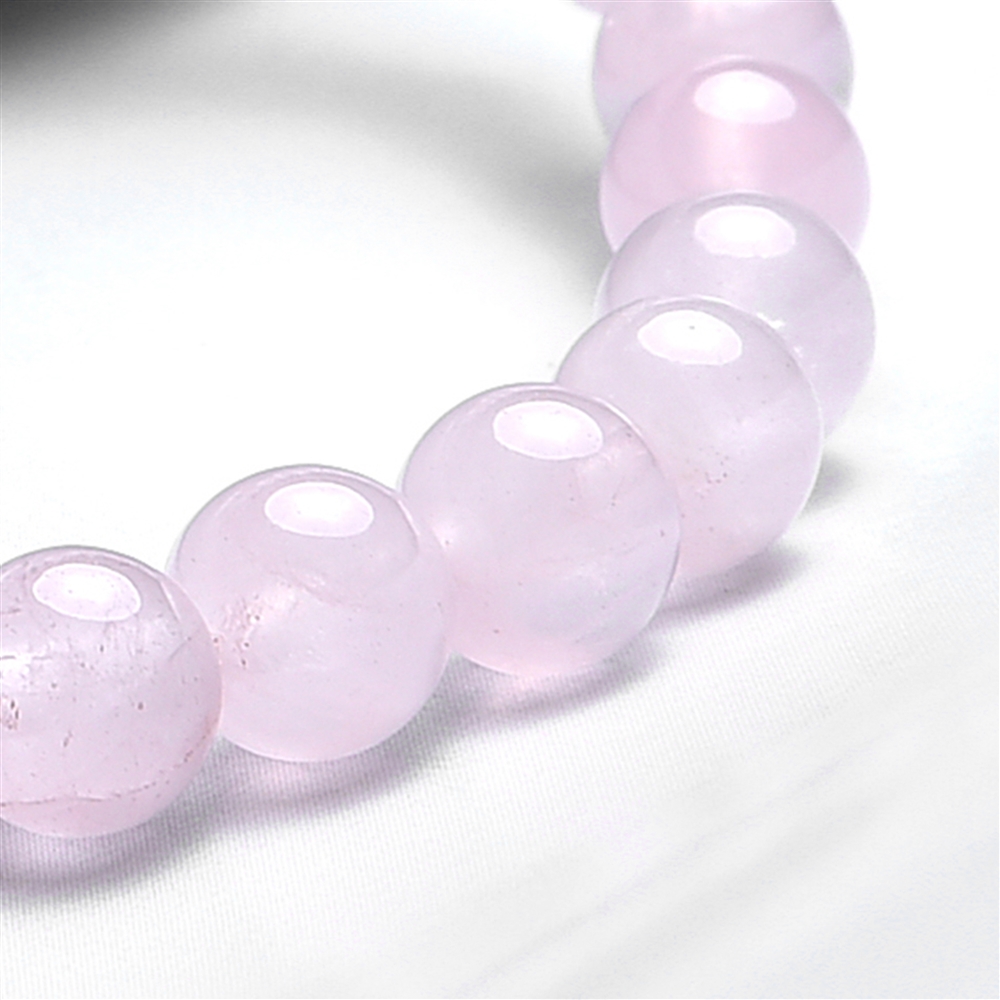 Bracelet, Quartz rose, 06mm boules, 15cm (pour enfants)