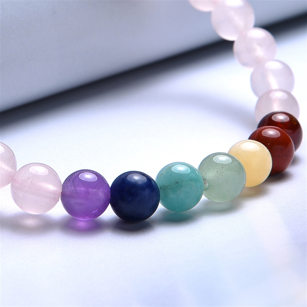 Bracelet, Chakra Rose Quartz (stab.), 06mm beads, 15cm (for children)