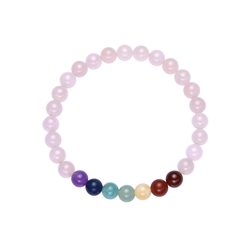 0613350306 Armband, Chakra Rosenquarz (stab.), 06mm Kugeln, 15cm (für Kinder) | Marco Schreier