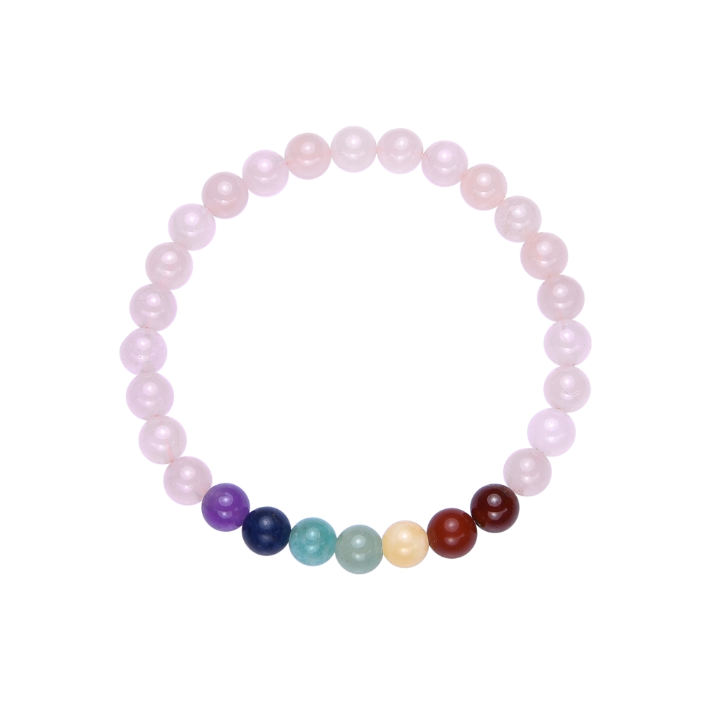 Bracelet, Chakra Rose Quartz (stab.), 06mm beads, 15cm (for children)