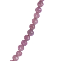 Collana di perle di rubino (3 mm) sfaccettate, placcate oro, catena di estensione