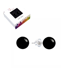 0613845106 Earstud Tourmaline (black), ball, 6mm, rhodium plated | Marco Schreier