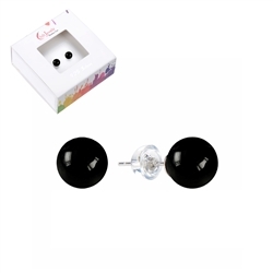 0613845108 Earstuds Tourmaline (black), ball, 8mm, rhodium-plated | Marco Schreier