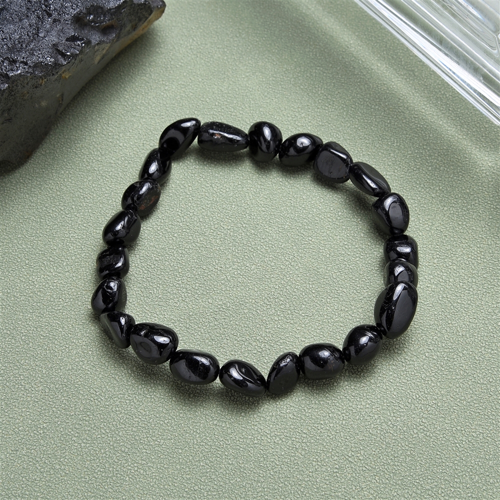 Bracciale, Schorl (stab.), pepite di 6-11 x 6-8 mm