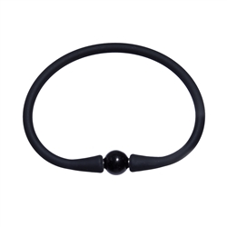 0613861005 Armband Schörl Kugel (10mm), Silikon (schwarz), 18cm | Marco Schreier