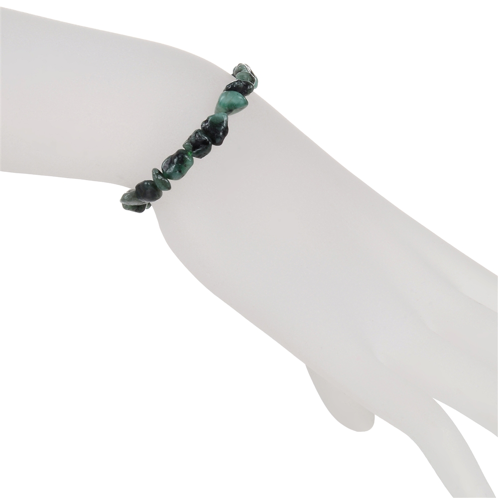 Bracelet, emerald, 08-10mm nuggets