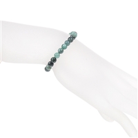 Bracelet, emerald, 06mm beads