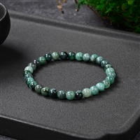 Bracelet, emerald, 06mm beads