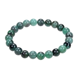 0614450108 Bracelet, emerald, 08mm beads | minerals trade - gems, healing stones & jewelry