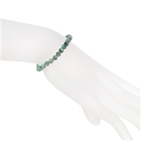 Bracelet, emerald, 05mm beads, faceted