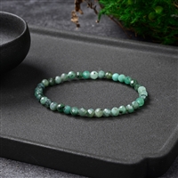 Bracelet, emerald, 05mm beads, faceted