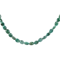 Collana di lente, smeraldo, 7,5 mm/45 cm