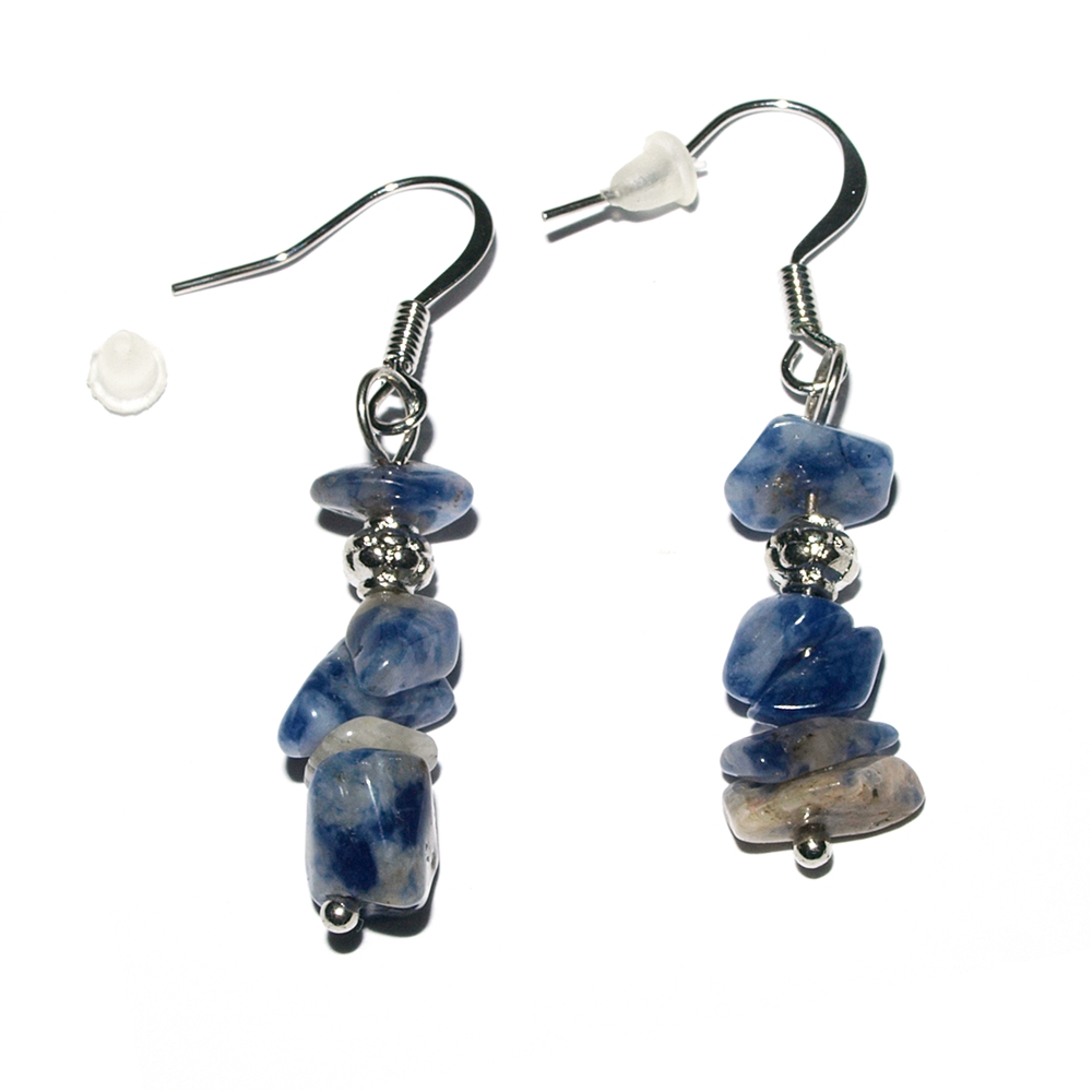 Boucles d'oreilles à éclats, Sodalite, pour support au sol