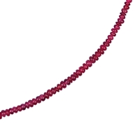Chaîne Spinelle (rouge), Bouton de 2,3-3,5mm, facetté, chaîne d'extension, rhodiée