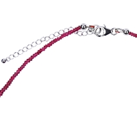 Chain Spinel (red), 2.3-3.5mm button, faceted, extension chain, rhodium-plated
