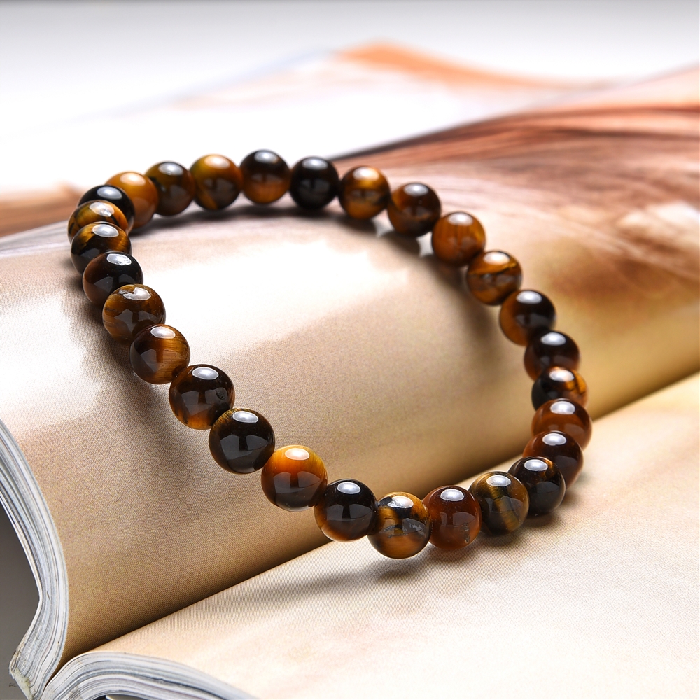 Bracelet, Tiger's Eye (gold.), 06mm beads, 15cm (for children)