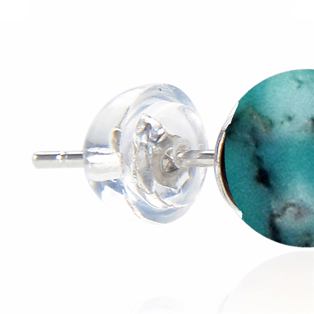 Earstud Turquoise (stab.), ball, 6mm, rhodium plated