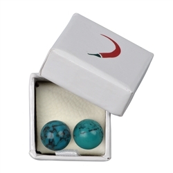 0615545108 Earstud Turquoise (stab.), ball, 8mm | wholesaler gems, healing stones & jewelry