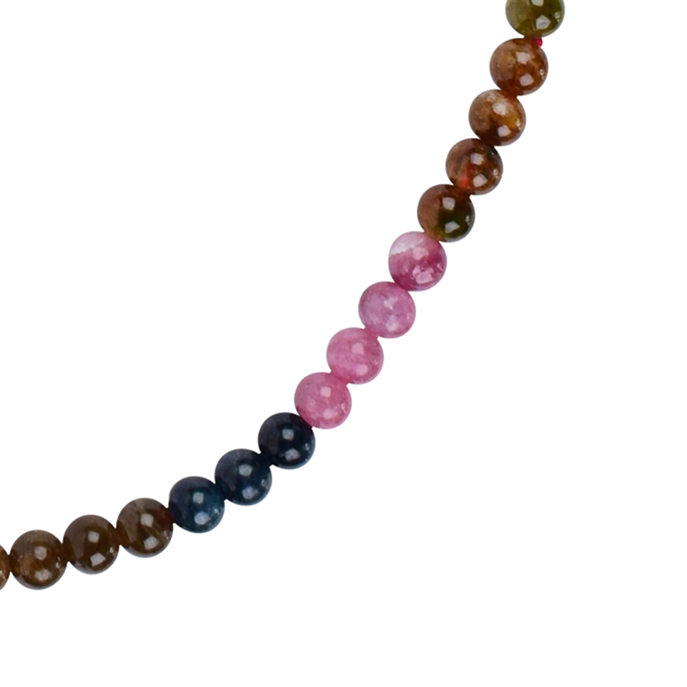 Chaîne (Collier de perles), Tourmaline (multicolore), 05mm/50cm, Elastique