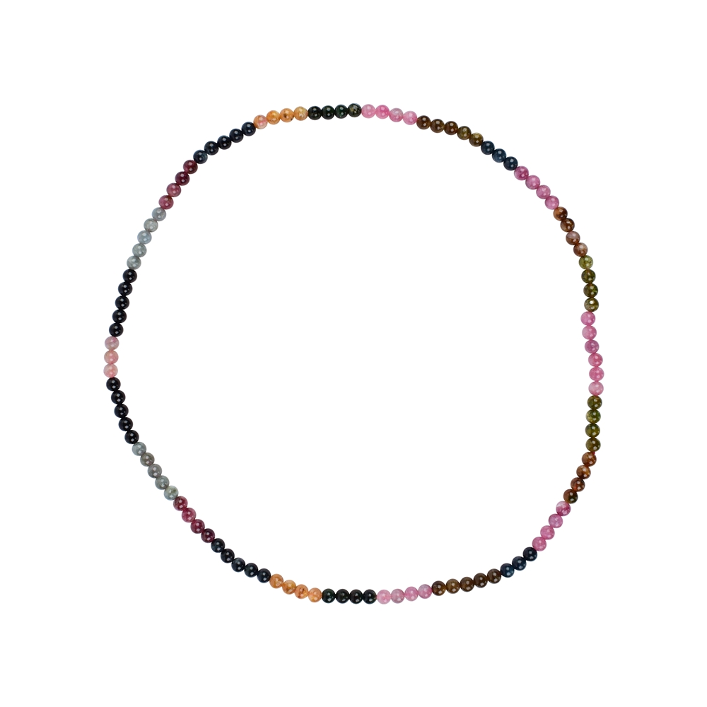 Collar (Cadena de bolas), turmalina (multicolor), 05mm/50cm, cinta elástica