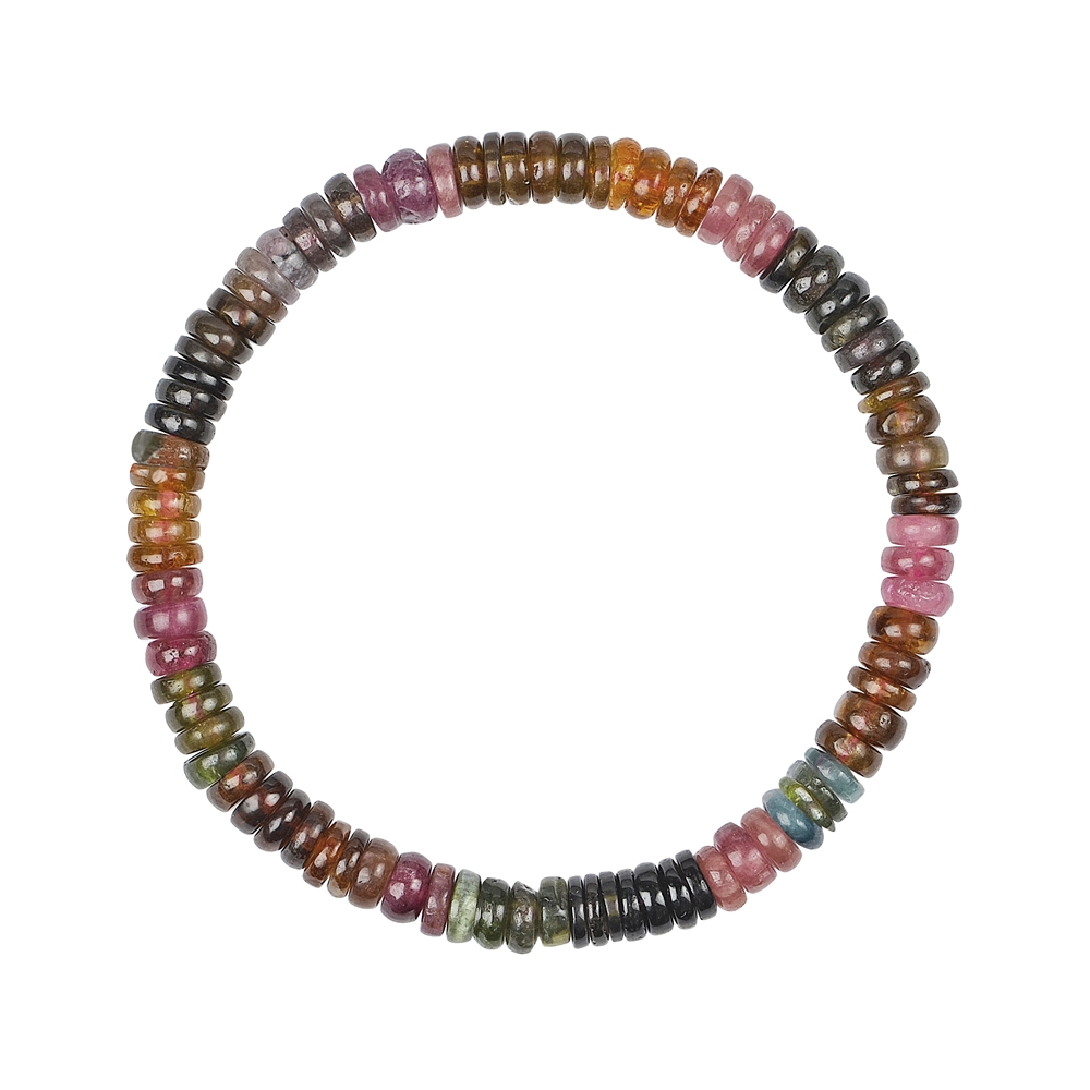 Bracelet, Tourmaline (multicolour), 06mm Button