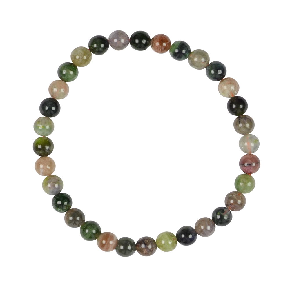 Bracelet, Tourmaline (multicolored), 06mm beads