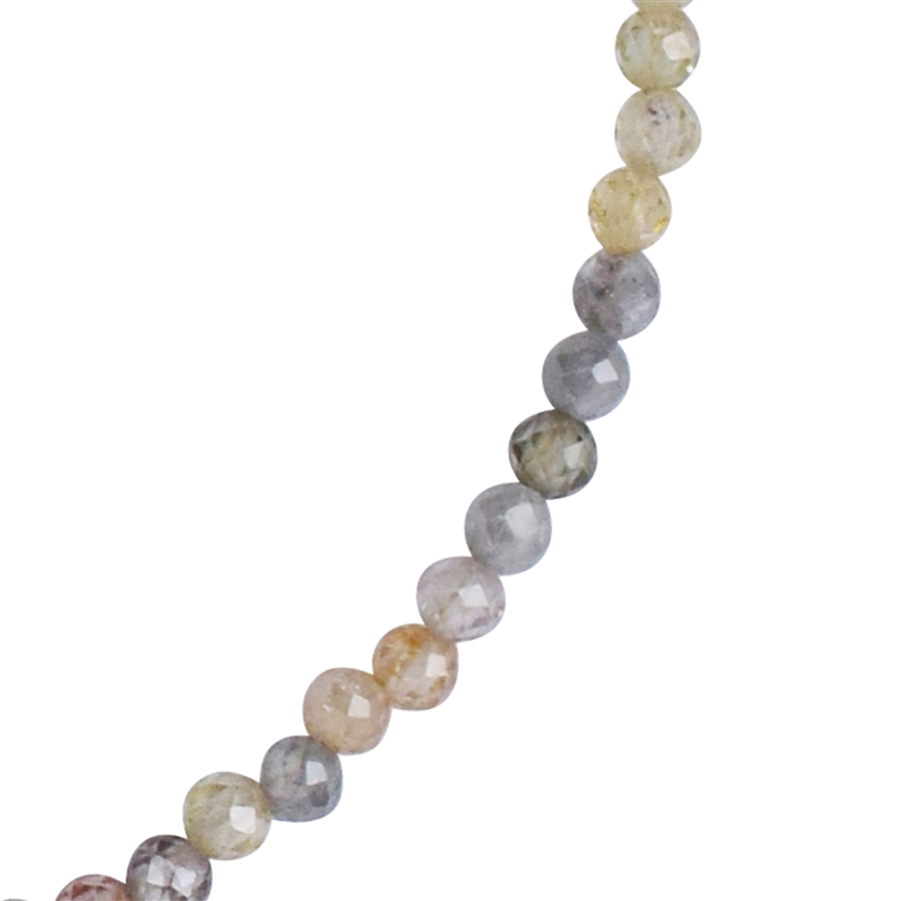 Necklace Zircon (natural), beads (2mm), faceted, gold plated, extension chain