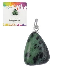 0616325106 Pendant Zoisite, Tumbled Stone small, rhodiniert | Marco Schreier