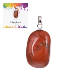 0616525106 Jasper (red) pendant, small Tumbled Stone, rhodiniert  | Marco Schreier