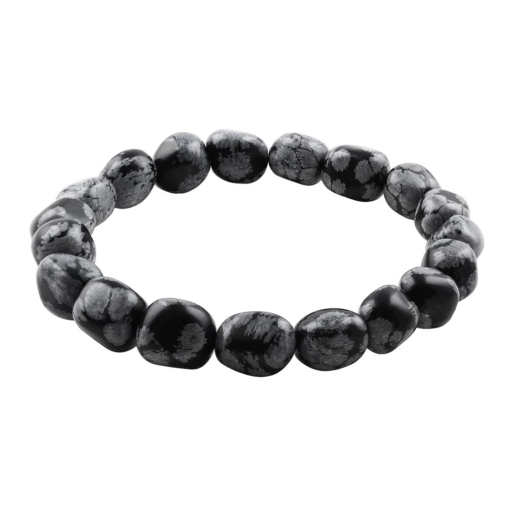 0617150079 Armband, Obsidian (Schneeflockenobsidian), 08-10mm Nuggets | Marco Schreier