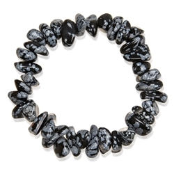 0617150184 Pulsera, Obsidiana (obsidiana copo de nieve), 04-07 x 12-16mm pepitas | Marco Schreier