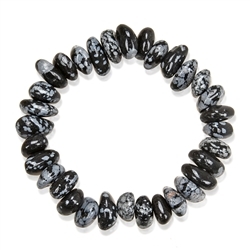 0617150185 Pulsera, Obsidiana (obsidiana copo de nieve), 06-09 x 14-18mm pepitas | Marco Schreier