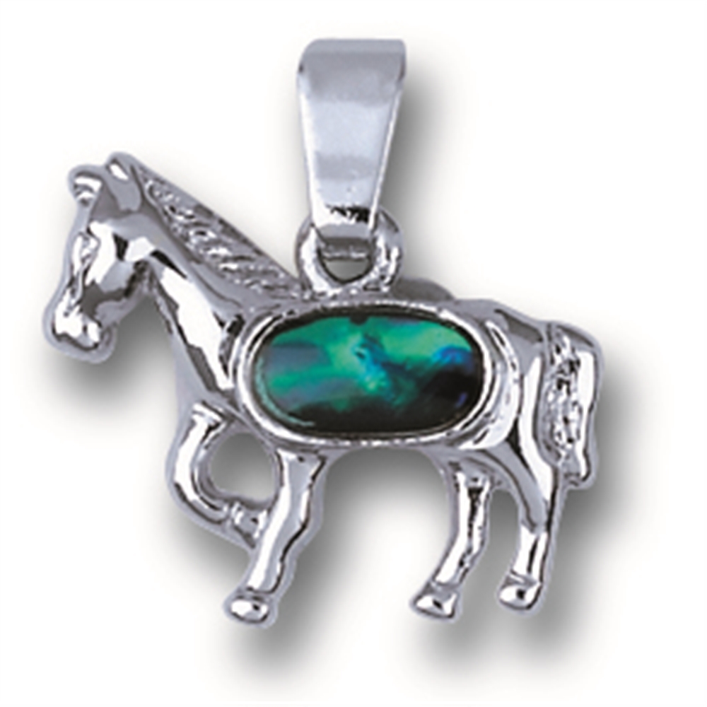 Pendant horse, Paua Shell, with chain