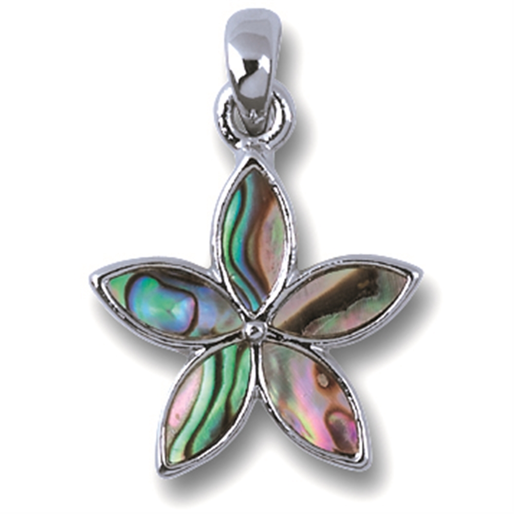 Pendant flower, Paua Shell, with chain