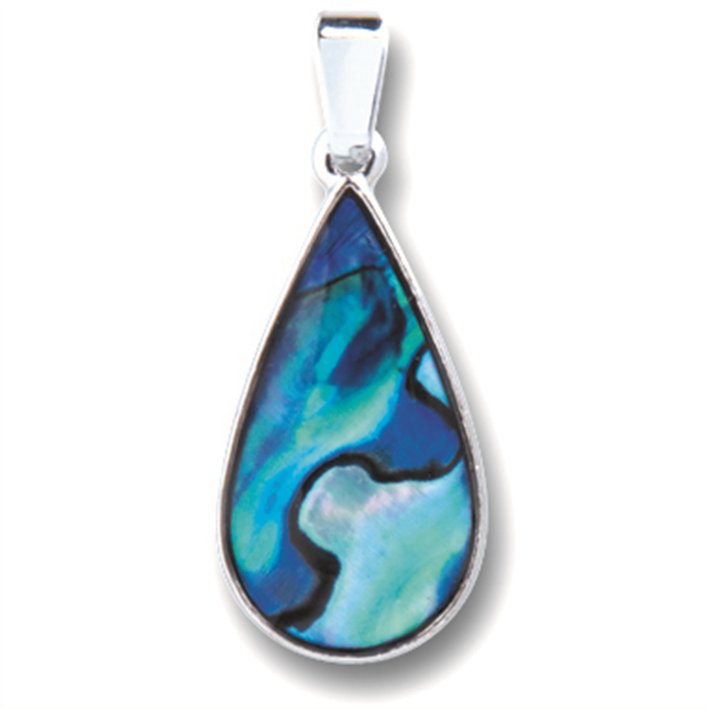 Pendant drop large, Paua Shell, with chain